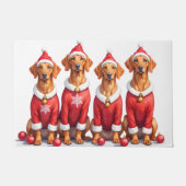 Vizsla-Weihnachtskleid mit Santa-Hut Fußmatte (Vorderseite)