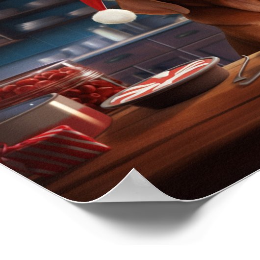 Vizsla Weihnachtskost Feiertag Poster (Ecke)