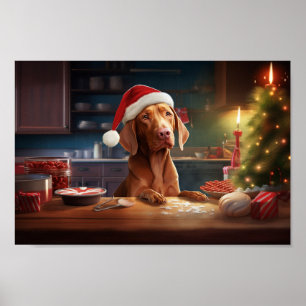 Vizsla Weihnachtskost Feiertag Poster