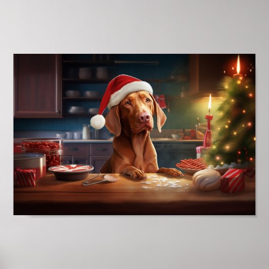 Vizsla Weihnachtskost Feiertag Poster (Vorne)