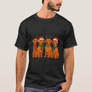 Vizsla Weihnachtsmann Mütze T-Shirt Hund Frohe Wei