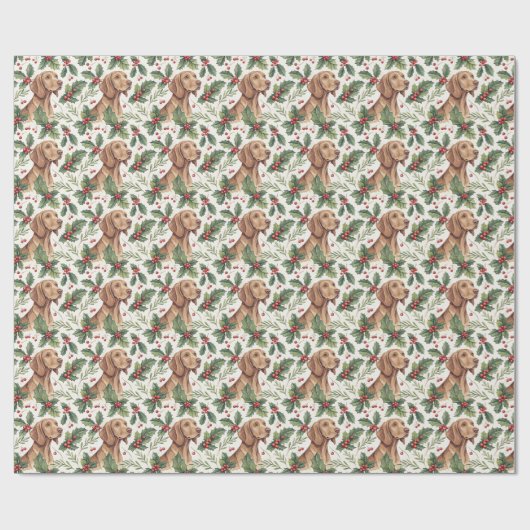 Vizsla-Weihnachtspapier Geschenkpapier (Flach)