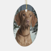 Vizsla Weihnachtsverzierung Keramik Ornament (Rechts)