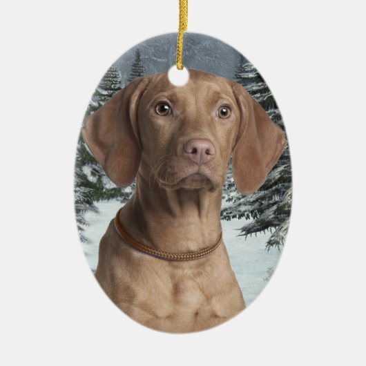 Vizsla Weihnachtsverzierung Keramik Ornament (Vorne)