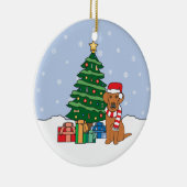 Vizsla Weihnachtsverzierung Keramikornament (Rechts)