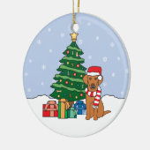 Vizsla Weihnachtsverzierung Keramikornament (Links)