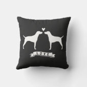 Vizslas Liebe - Hunde Silhouetten mit Herz Kissen (Rückseite)