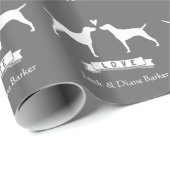 Vizslas Wedding Couple mit benutzerdefiniertem Tex Geschenkpapier (Rolleneckpunkt)