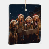 Vizslas Weihnachtsfeiertag Keramikornament (Rechts)