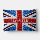 VK-Flaggen - Schwarz-Glitzern-Individuelle Name Zubehörtasche (Rückseite)