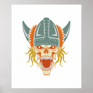 VKING-Skull, benutzerdefiniertes Farbposter Poster