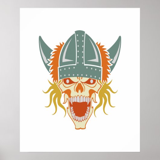 VKING-Skull, benutzerdefiniertes Farbposter Poster (Vorne)
