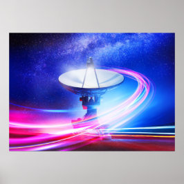 VLA Radio Telescope: Neonlicht Poster