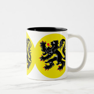 Vlaamse Leeuw van Vlaanderen koffiemok deluxe Zweifarbige Tasse