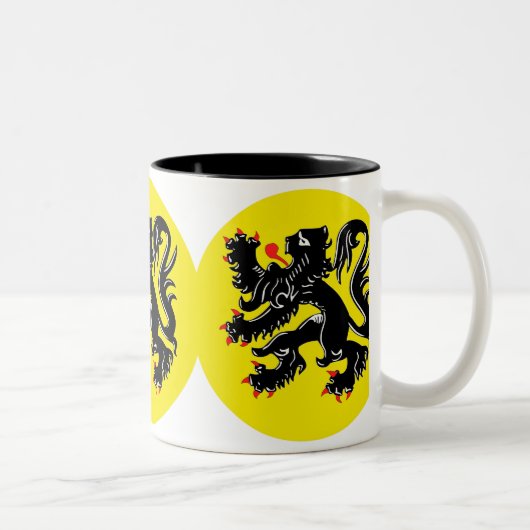 Vlaamse Leeuw van Vlaanderen koffiemok deluxe Zweifarbige Tasse (Rechts)