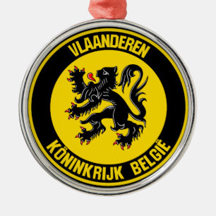Vlaanderen Rundemblem Ornament Aus Metall
