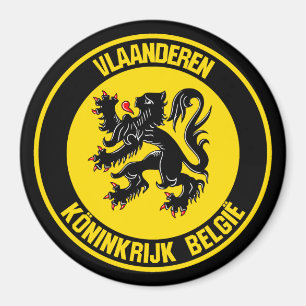 Vlaanderen rundes Emblem Magnet