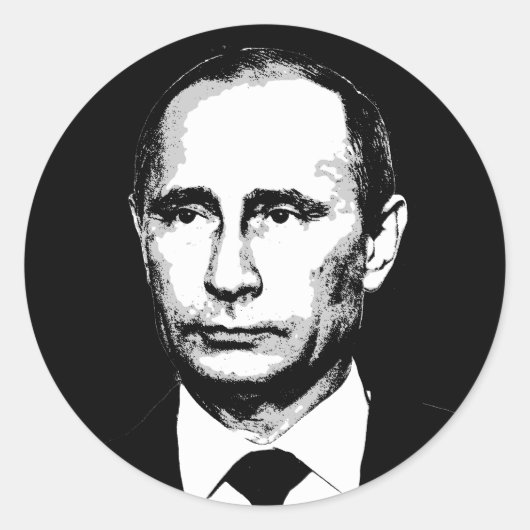 Vlad Putin Runder Aufkleber (Vorderseite)