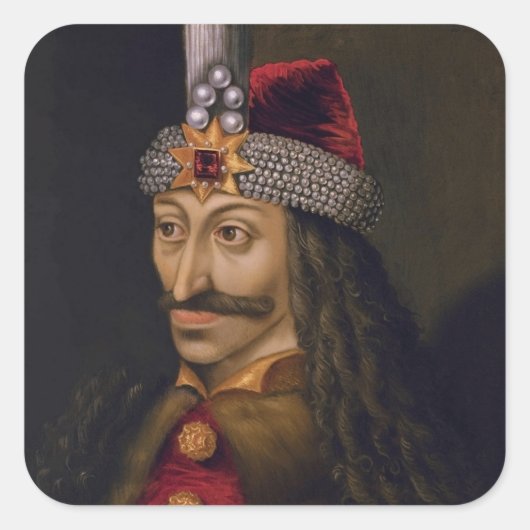 Vlad Tepes: Impaler, Dracula Dragon Prince Voivode Quadratischer Aufkleber (Vorderseite)