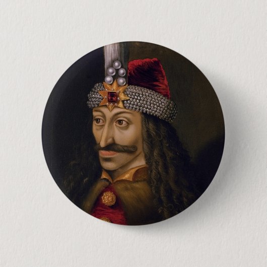 Vlad tepes Impaler Voivode Portrait Dracula Histor Button (Vorderseite)
