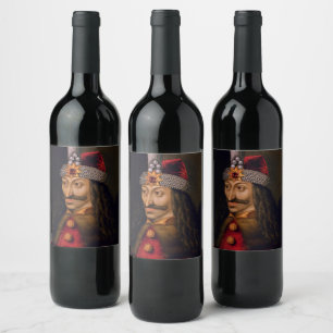 Vlad tepes Impaler Voivode Portrait Dracula Histor Weinetikett