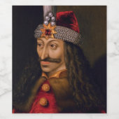 Vlad tepes Impaler Voivode Portrait Historiker Weinetikett (Einzelnes Label)