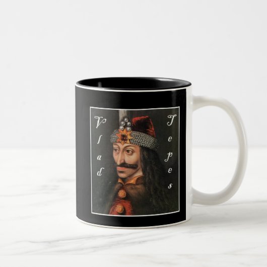 Vlad Tepes mit Namen in Blackadder Zweifarbige Tasse (Rechts)