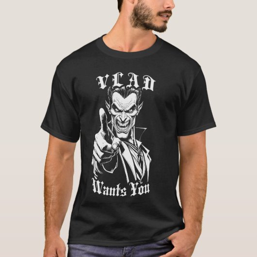 Vlad Will dir Funny Vampire Halloween Gothic Recr T-Shirt (Vorderseite)