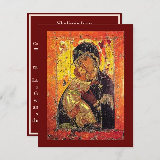 Vladimir-Ikone der Mutter Gottes-Kinderkarte Einladung (Vorne/Hinten)