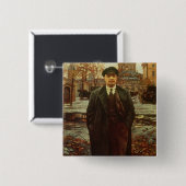 Vladimir Ilyich Lenin bei Smolny, c.1925 Button (Vorne & Hinten)