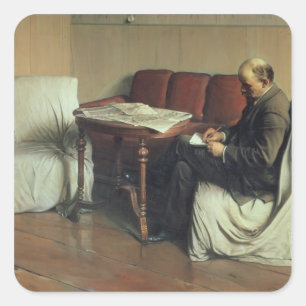 Vladimir Lenin, Smolny, 1930 Quadratischer Aufkleber