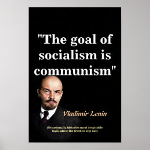 Vladimir Lenin Zitat über Sozialismus und Kommunis Poster