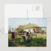 Vladimir Makovsky - Ankunft einer Schulmeisterin Postkarte (Vorne/Hinten)