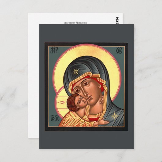 Vladimir Mutter Gottes Gebetskarte Postkarte (Vorne/Hinten)
