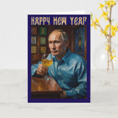 Vladimir Putin Happy New Year Card Russian Karte (Gelbe Blume)