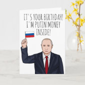 VLADIMIR PUTIN: Ihr Geburtstag Karte (Gelbe Blume)