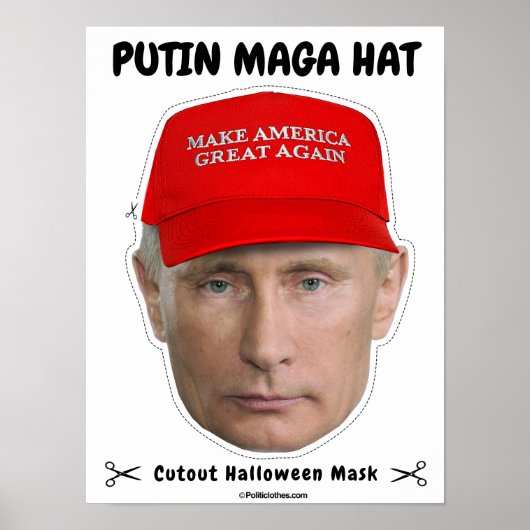 Vladimir Putin MAGA Hat Halloween-Maske Poster (Vorne)