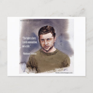 Vladimir Selensky & Munitionszitat  Postkarte