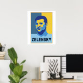 Vladimir Zelensky - ich stehe mit der Ukraine Poster (Heimbüro)