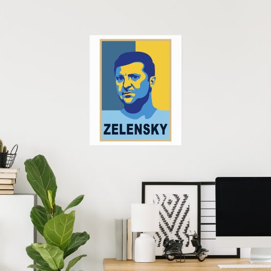 Vladimir Zelensky - ich stehe mit der Ukraine Poster (Heimbüro)