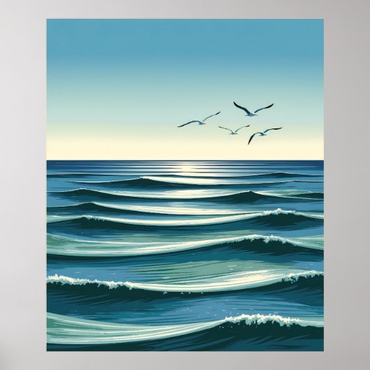 Vleugels boven de Golven Poster (Vorne)