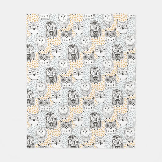 Vliesdecke aus Owl Pattern Fleecedecke (Vorderseite)