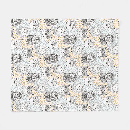 Vliesdecke aus Owl Pattern Fleecedecke (Vorderseite (Horizontal))