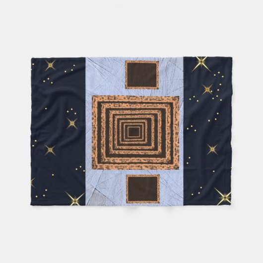 Vliesdecke mit orangefarbenem Stern Fleecedecke (Vorderseite (Horizontal))