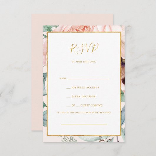 Vliesgarten Pastel Song Request RSVP Card (Vorne/Hinten)