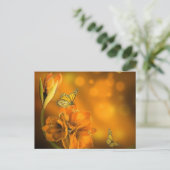 Vlinders oranje postkarte (Stehend Vorderseite)