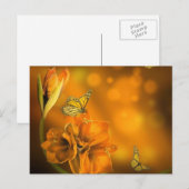 Vlinders oranje postkarte (Vorne/Hinten)