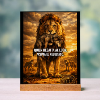 VLLC Lion Vs Wolf Motivational Quote Lion King Wal Acrylschild