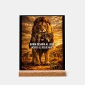 VLLC Lion Vs Wolf Motivational Quote Lion King Wal Acrylschild (Vorderseite)