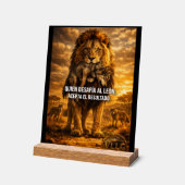 VLLC Lion Vs Wolf Motivational Quote Lion King Wal Acrylschild (Winkel)